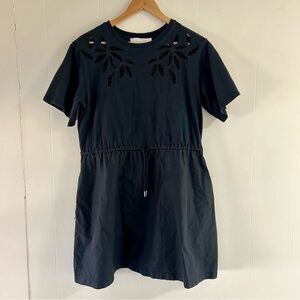 See By Chloe Navy Mini Dress with Leaf Cut-Outs